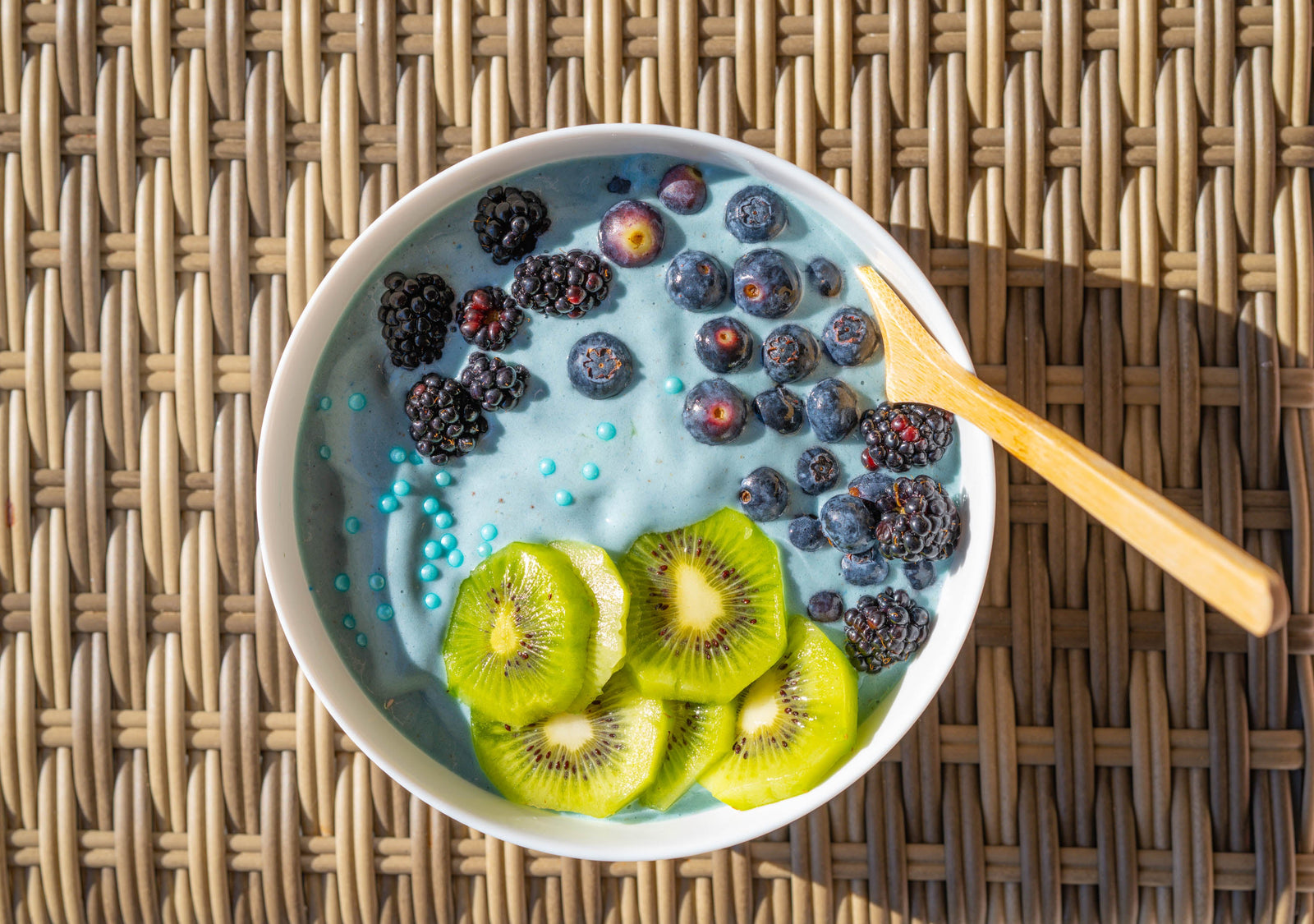 Protein and Fiber Sweet Blue Smoothie Bowl