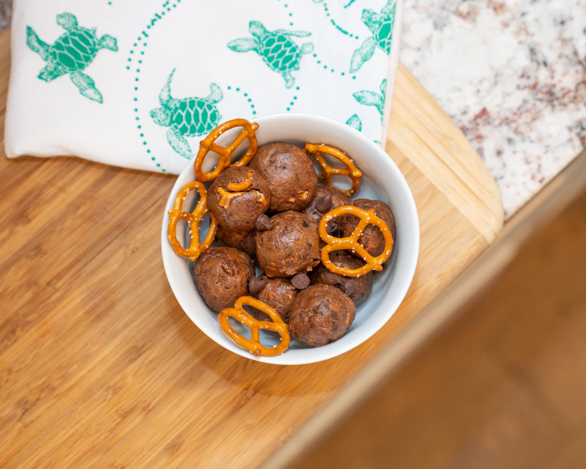 Chocolate Peanut Butter Pretzel Protein and Energy Bites