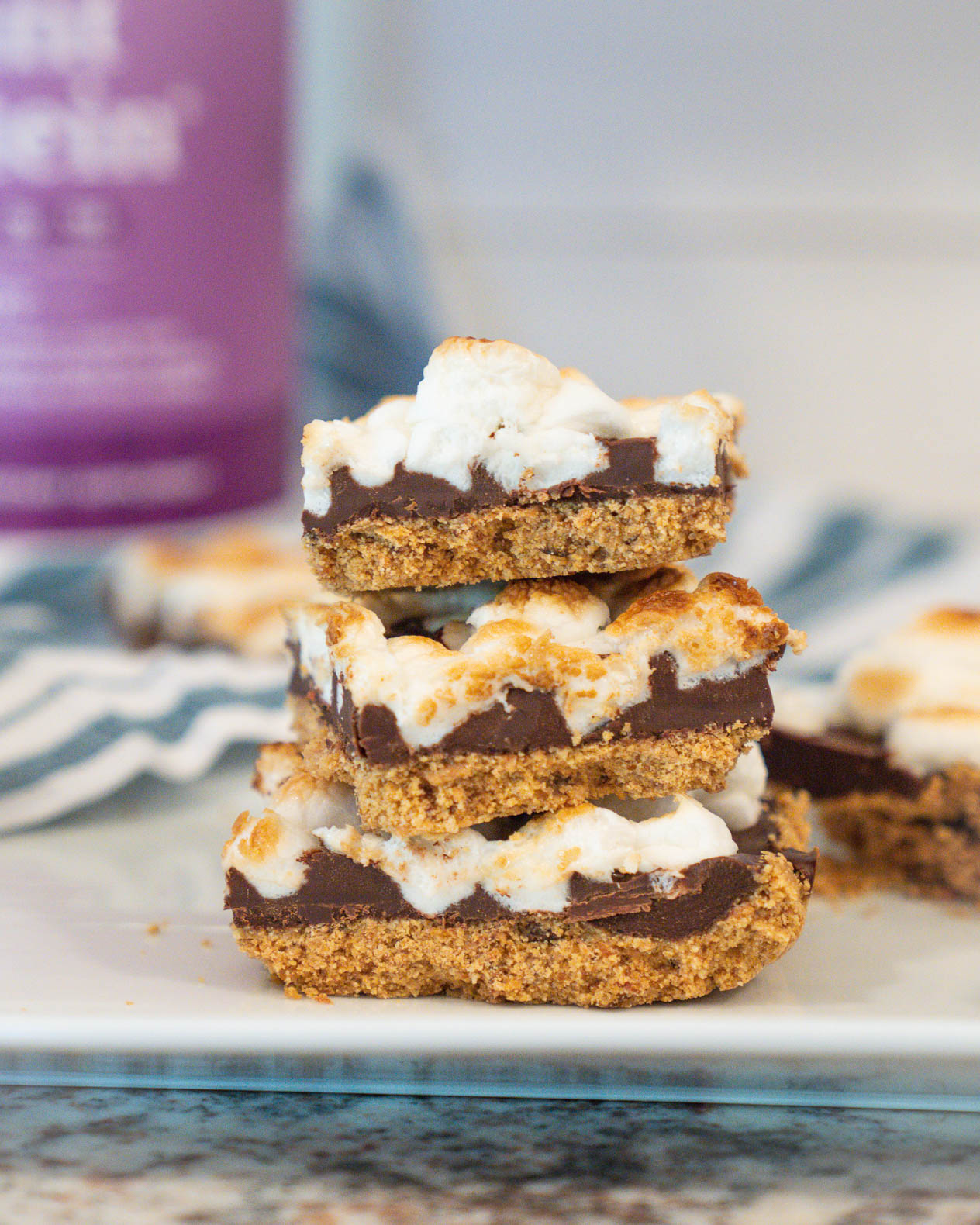 Easy No Bake Protein S'mores Bars