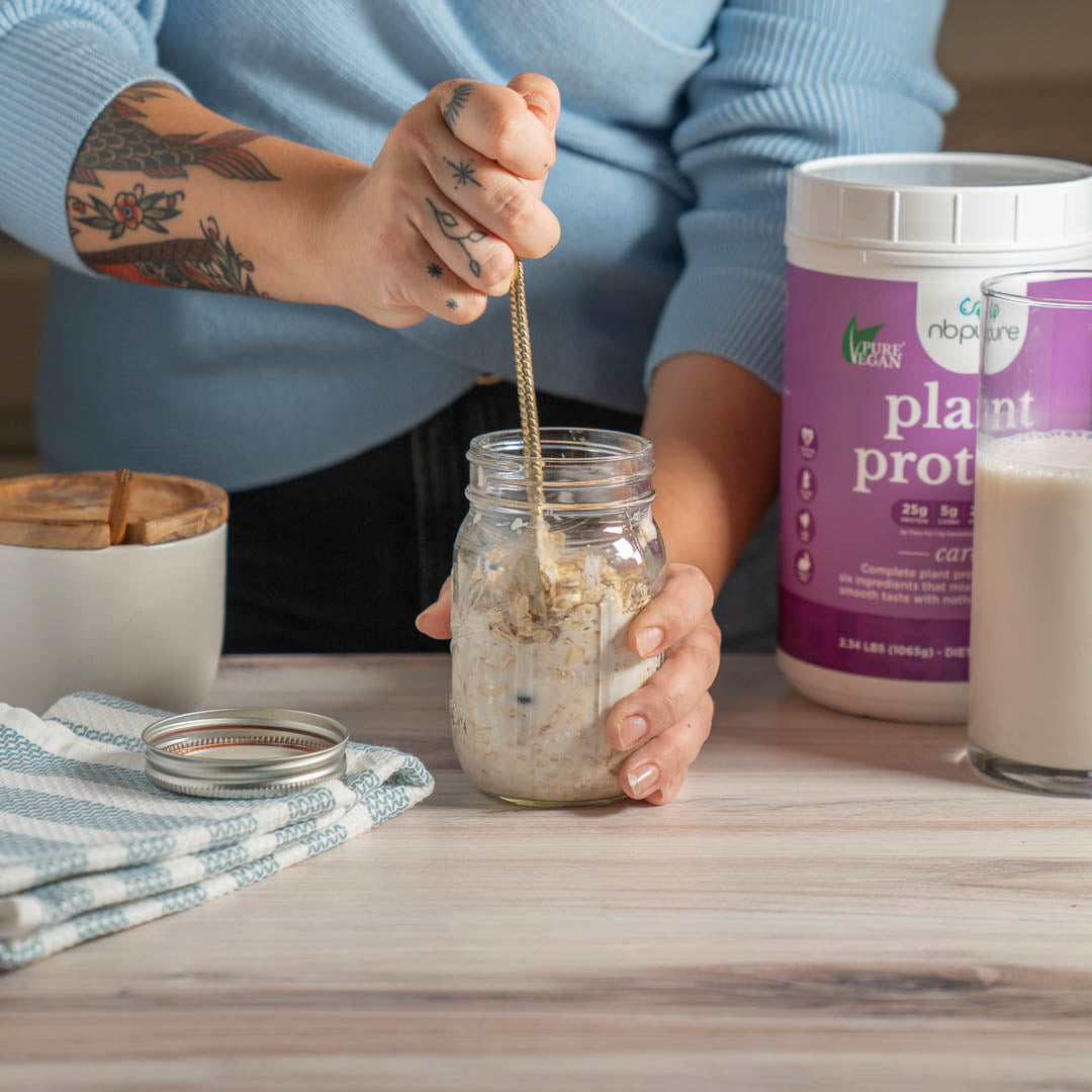 High Protein Blueberry Overnight Oats Recipe