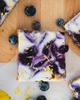 Blueberry Lemon Protein Cheesecake Bars