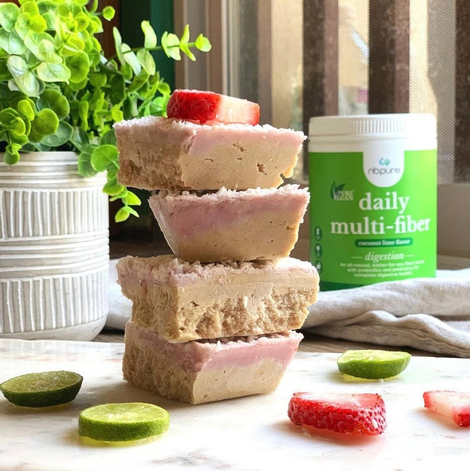 Protein and Fiber Coconut Strawberry Lime Bars Recipe