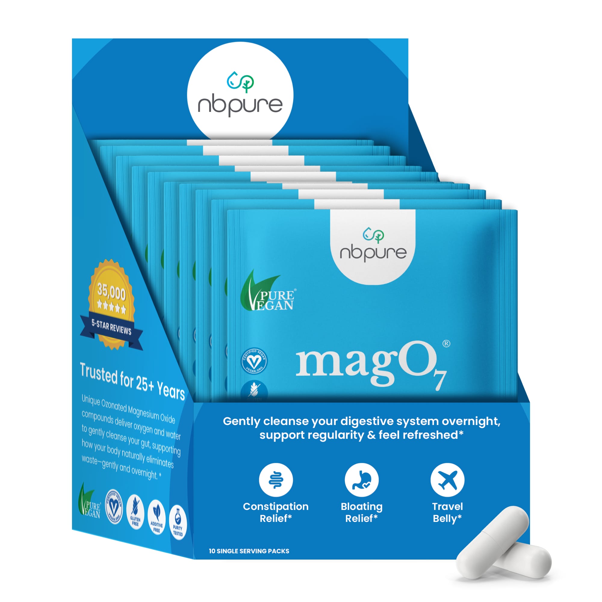 MagO7: Natural Oxygen Colon Cleanse & Detox. Pills + Powder – NBPure